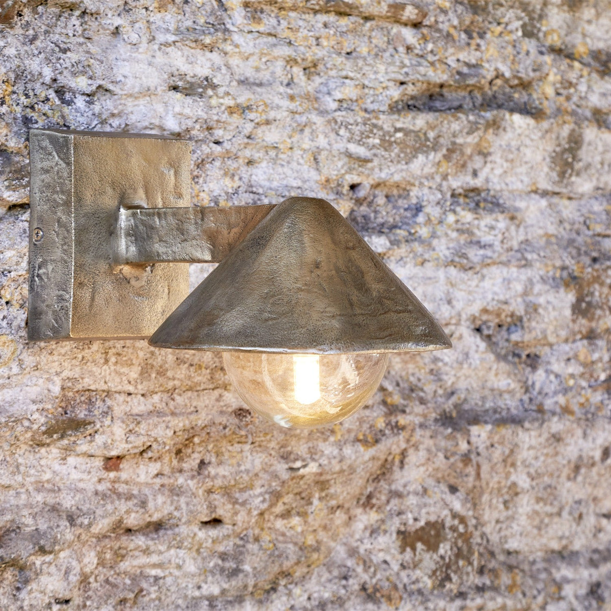 Rhya Aluminium Outdoor Wall Light - Antique Brass