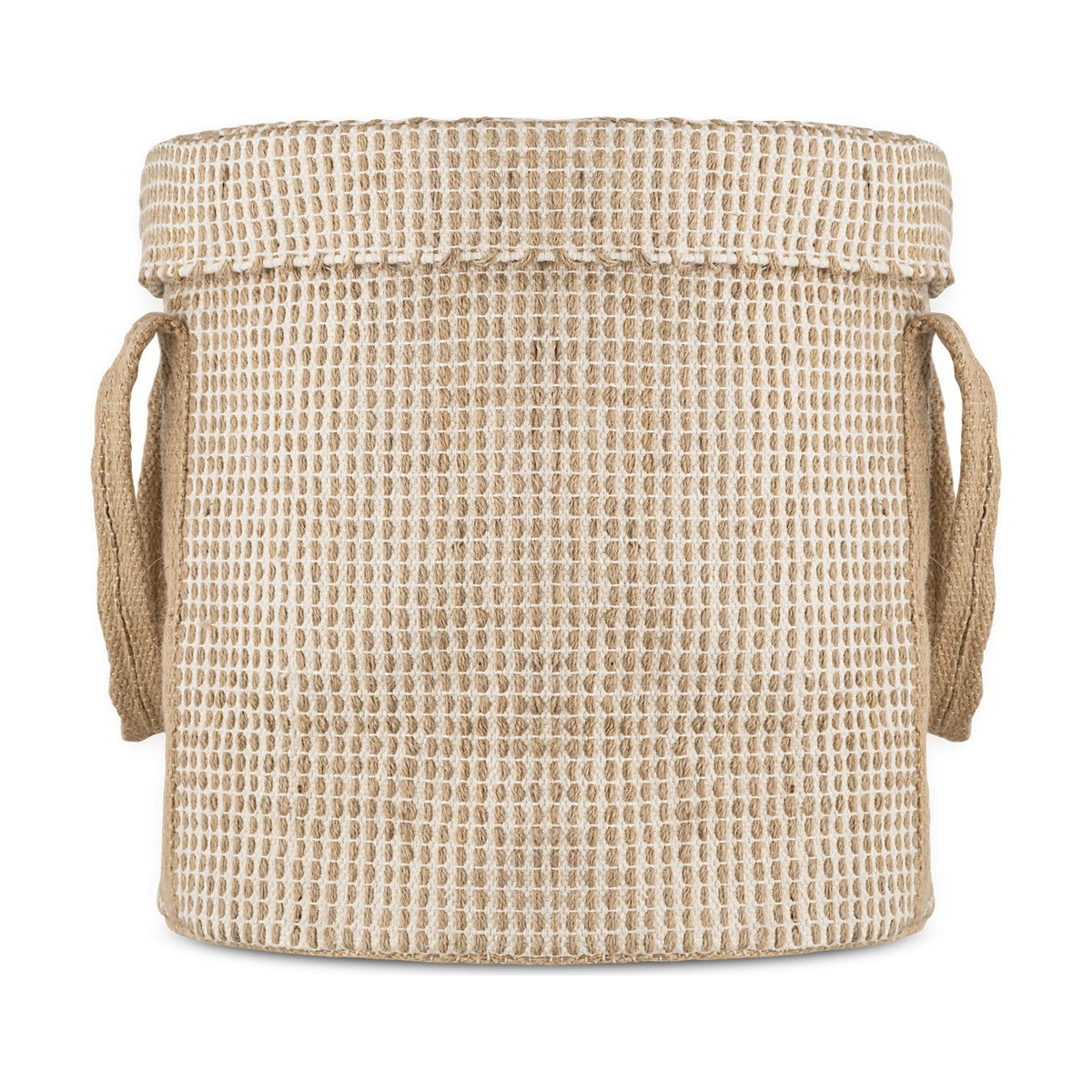 Rohia Cotton & Jute Laundry Basket - Natural & Cream