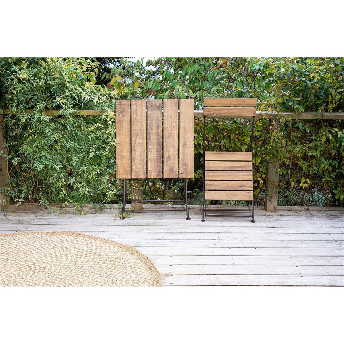 Rishikesh Reclaimed Wood Folding Garden Table - Natural