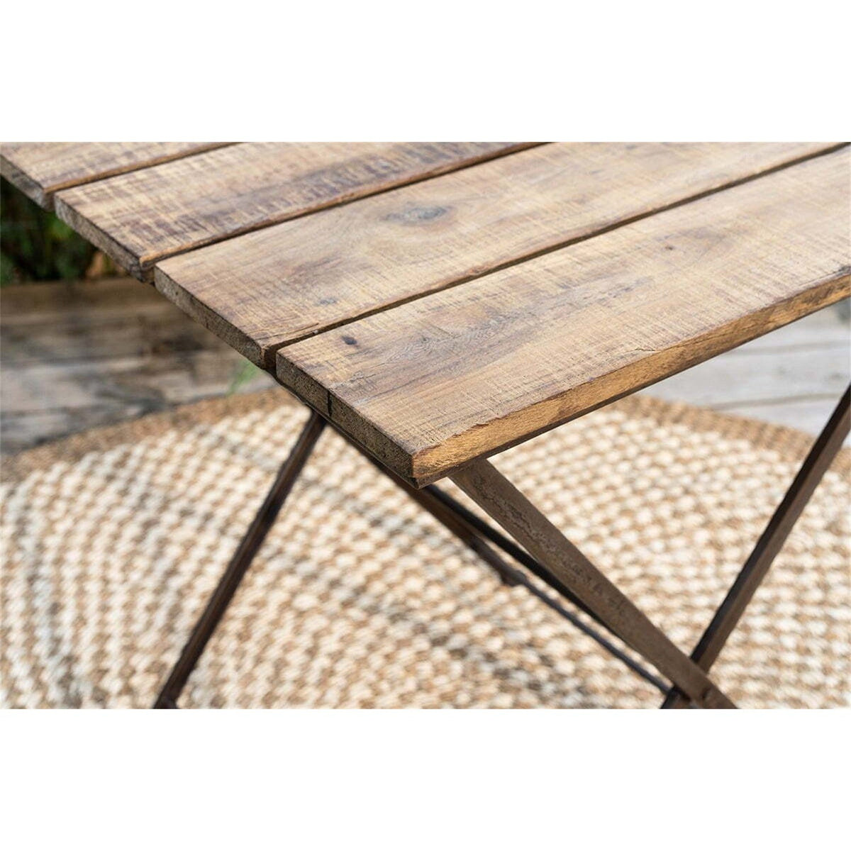 Rishikesh Reclaimed Wood Folding Garden Table - Natural