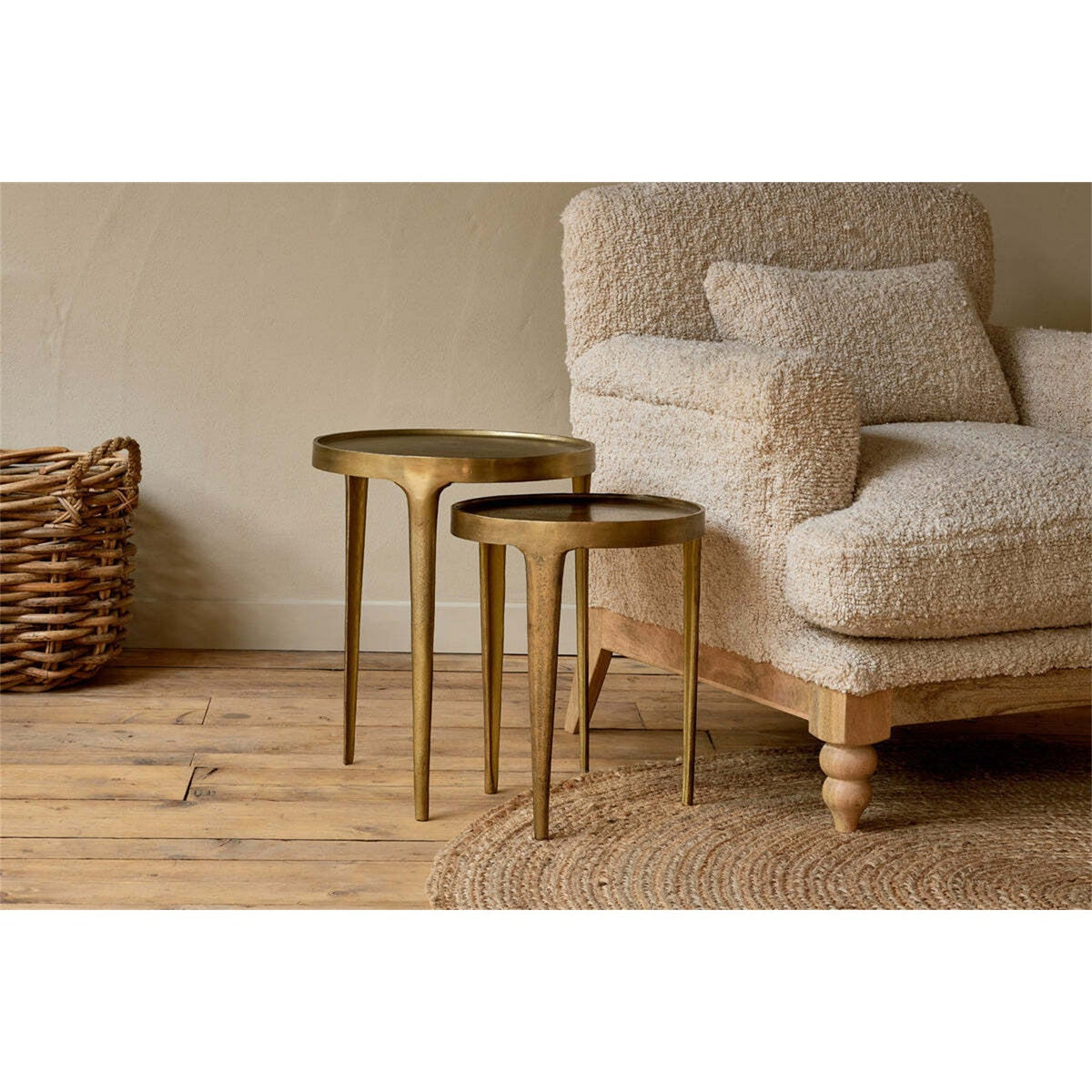 Rohia Small Cast Metal Side Table - Brass