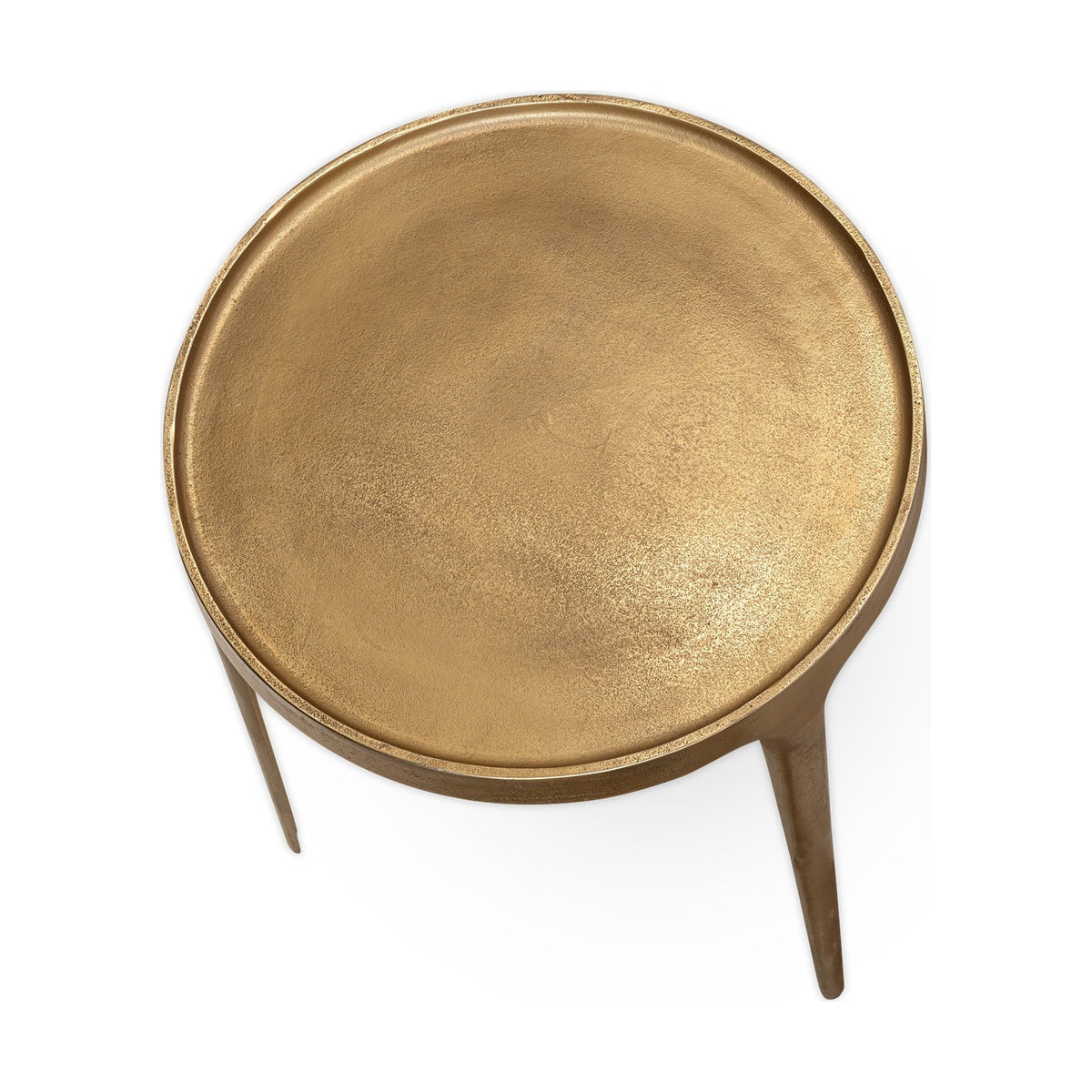 Rohia Large Round Cast Aluminium Side Table - Brass