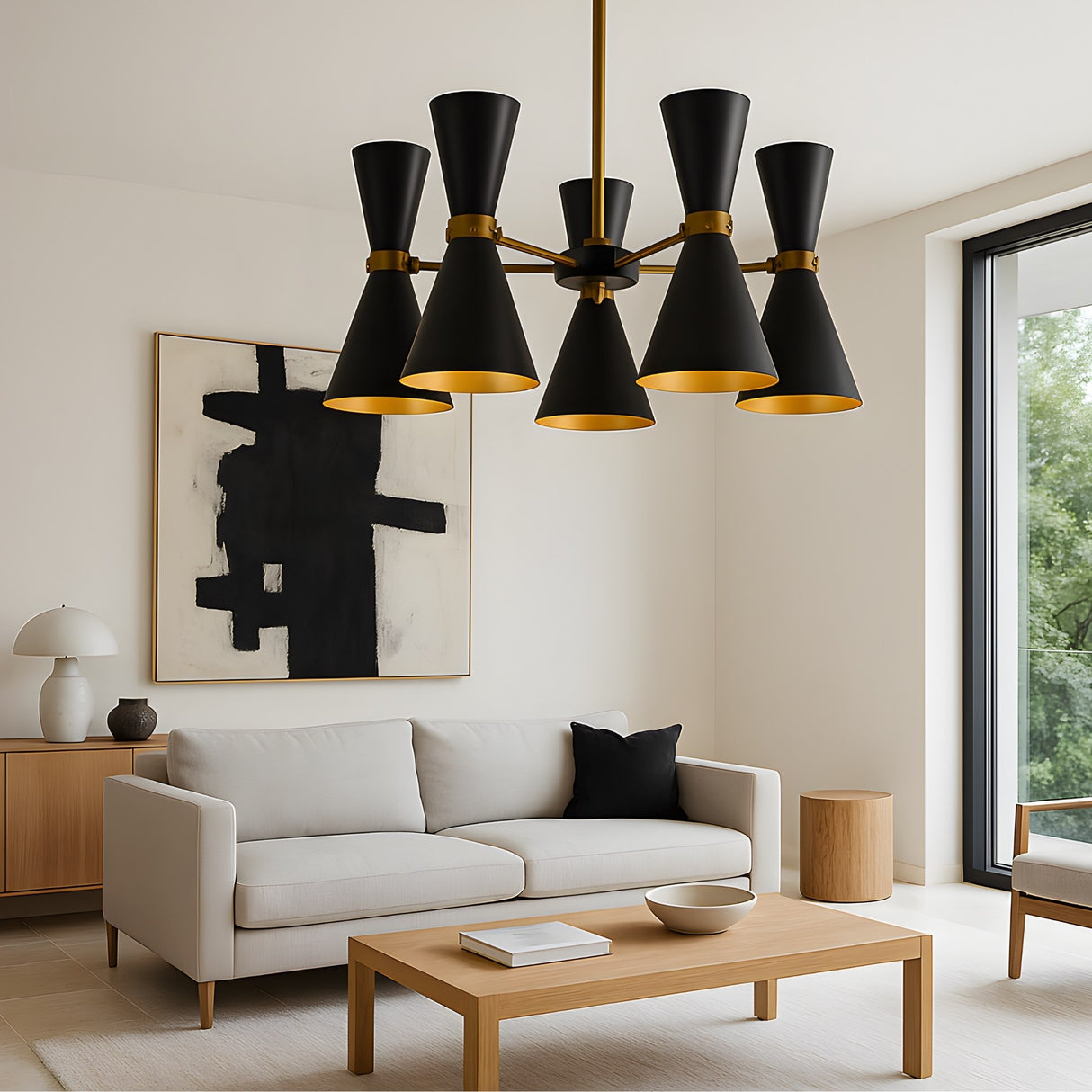 Ramses 5 Light Chandelier - Black