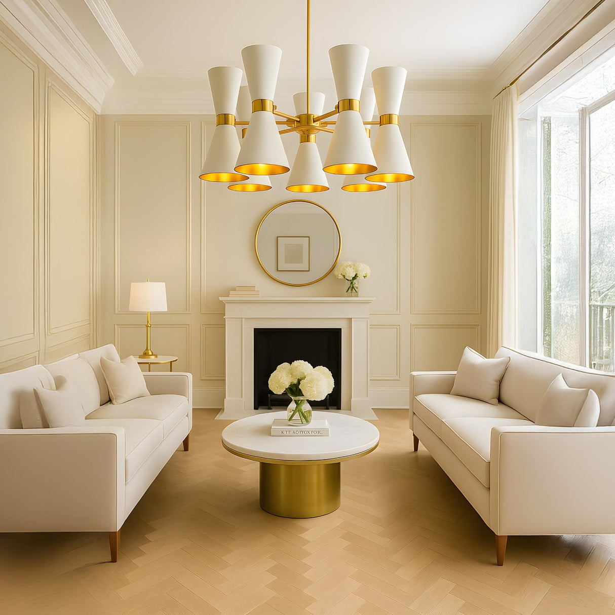 Ramses 8 Light Chandelier - White