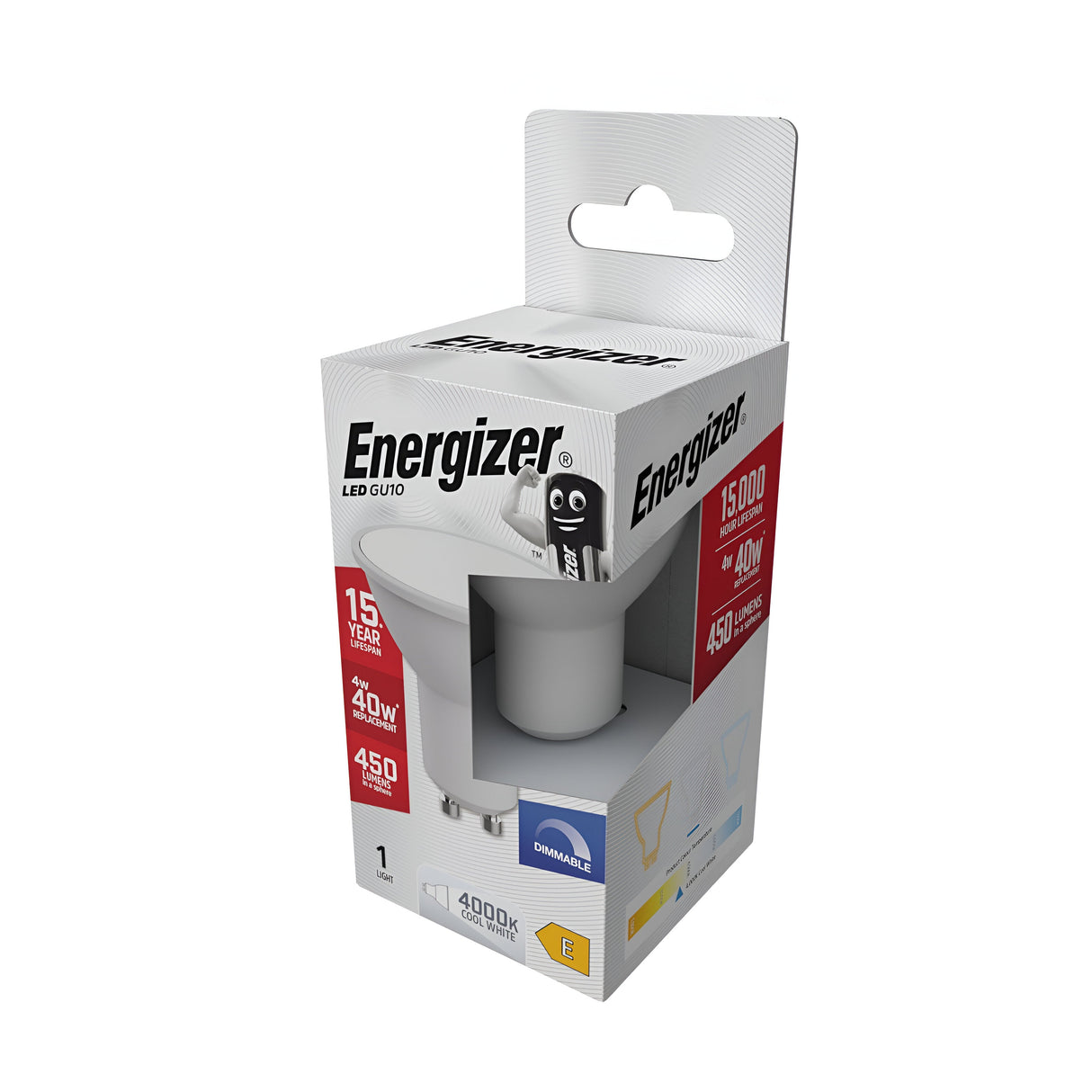 Energizer LED GU10 450lm 4W 4000k (Cool White) Dimmable