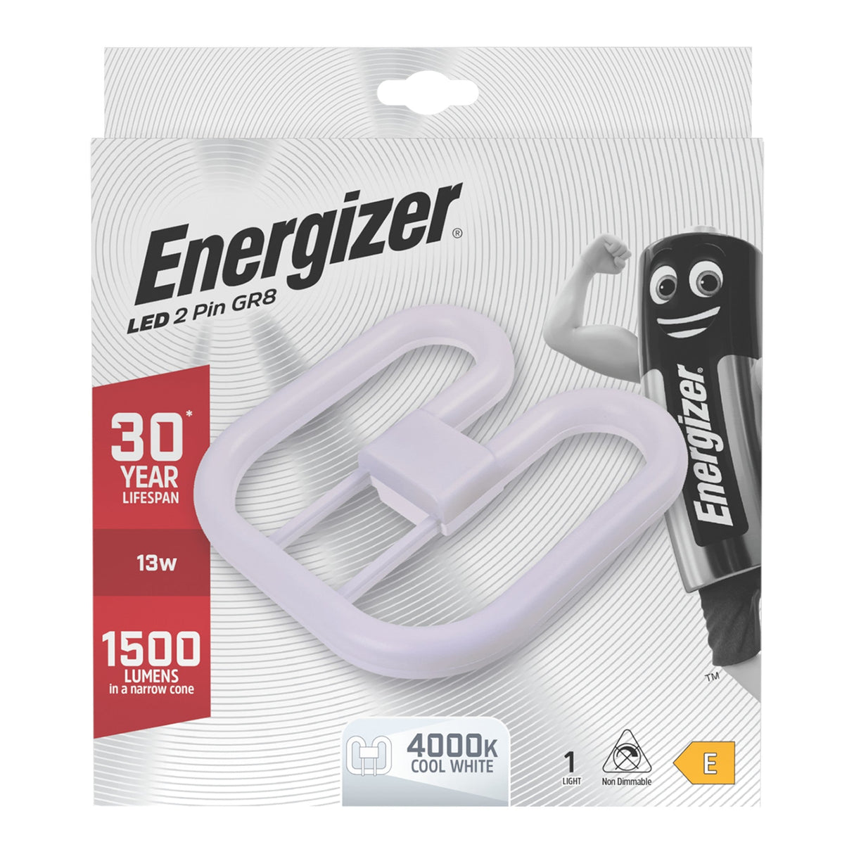 Energizer 13W Non-Dimmable LED 2D 2-Pin Bulb - Cold White, GR8, 4000K