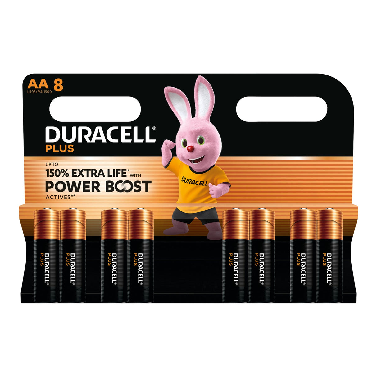 Duracell Plus Power AA LR6 Alkaline Batteries (8 Pack)