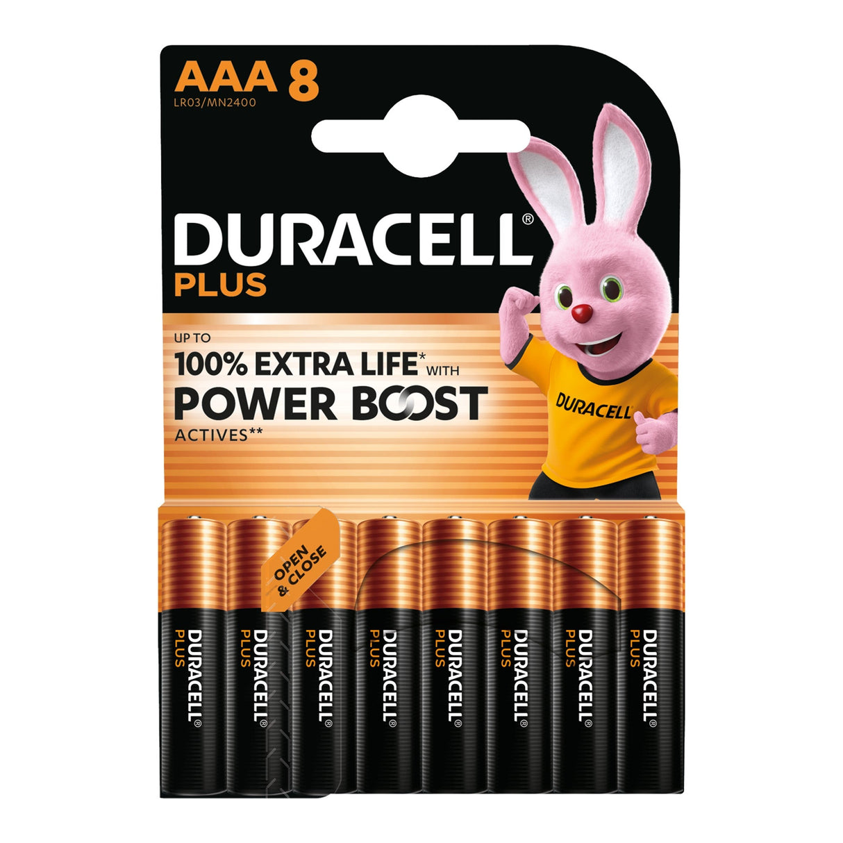 Duracell Plus Power AAA LR03 Alkaline Batteries (8 Pack)