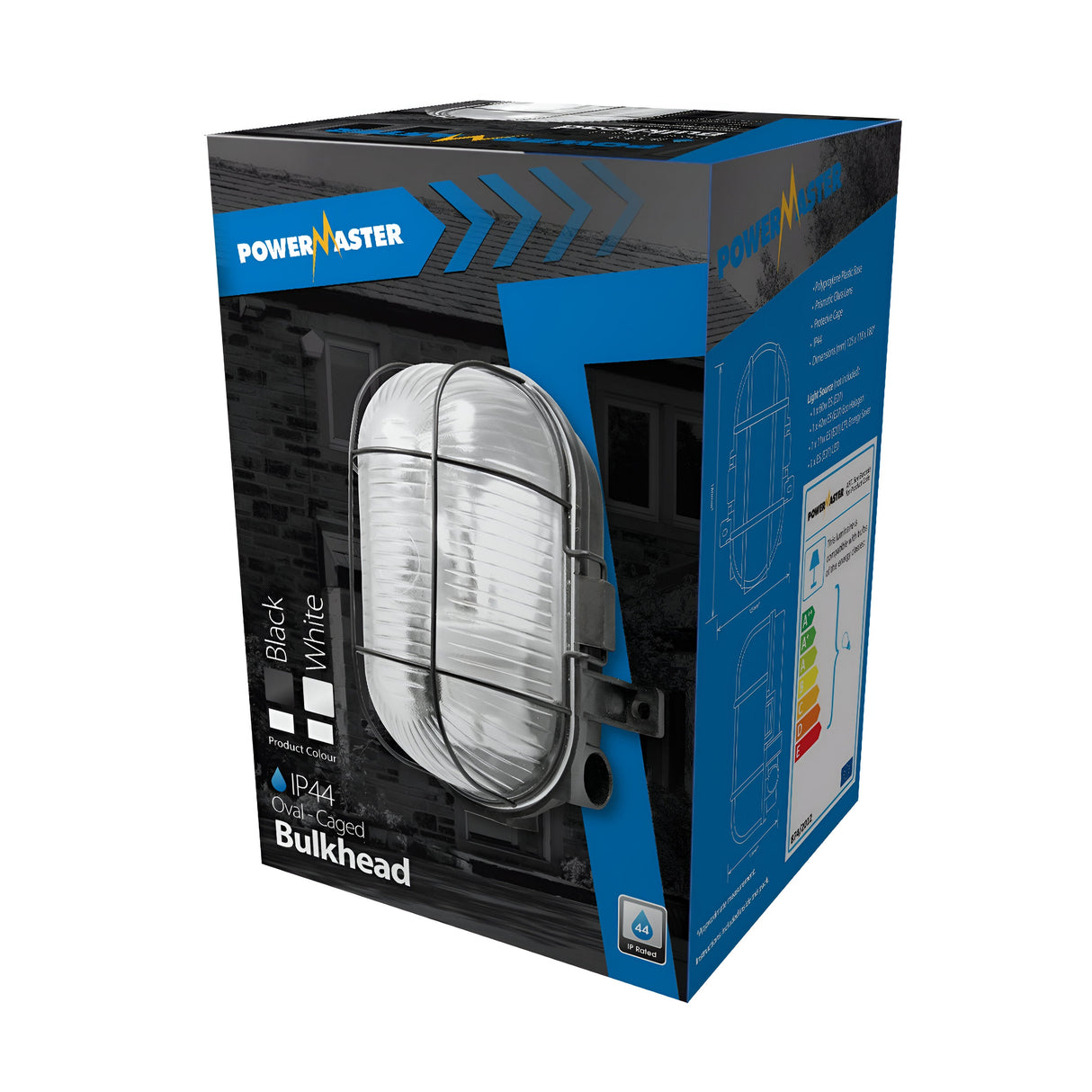 PowerMaster 60W IP44 Oval Bulkhead - Black