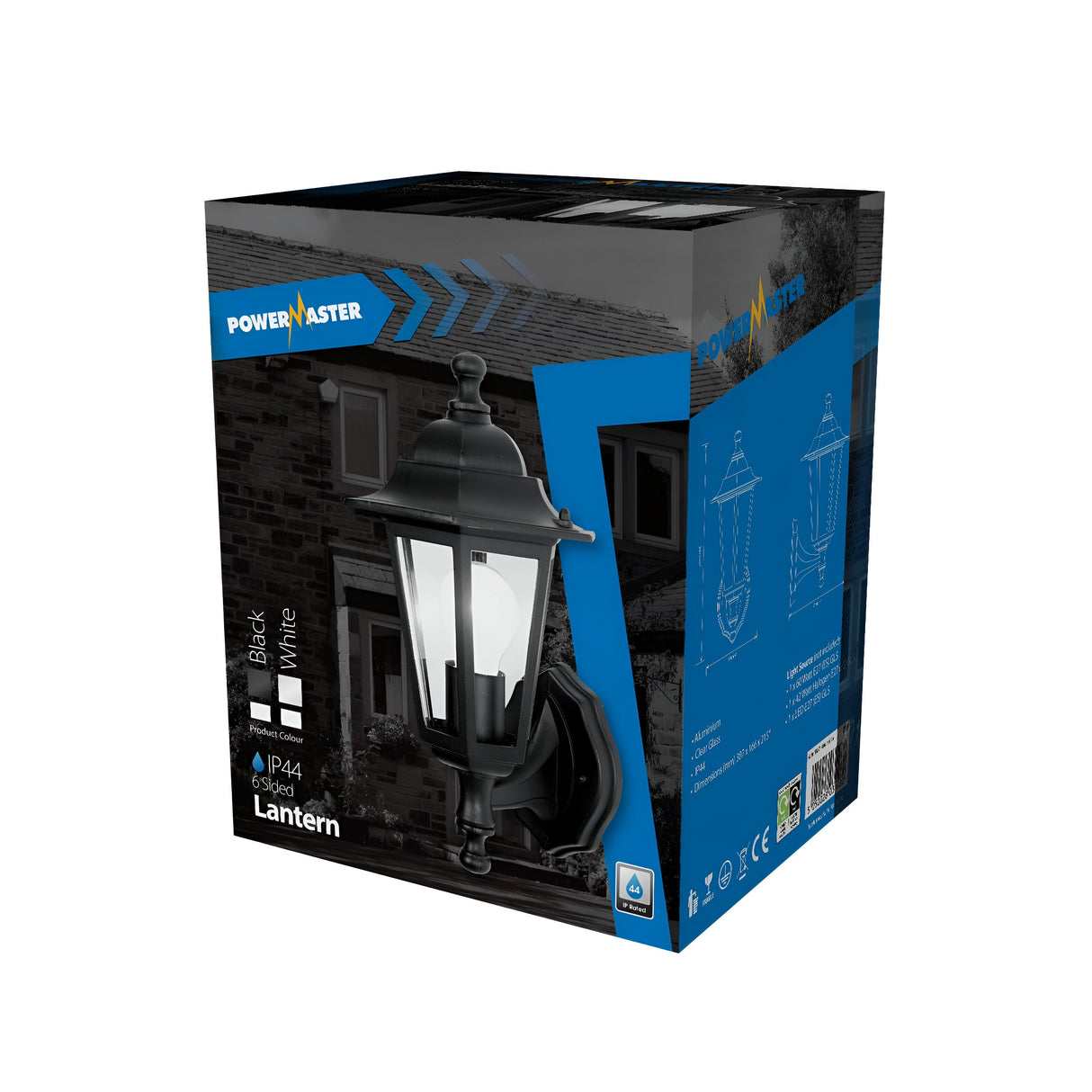 PowerMaster IP43 6-Sided Lantern - Black