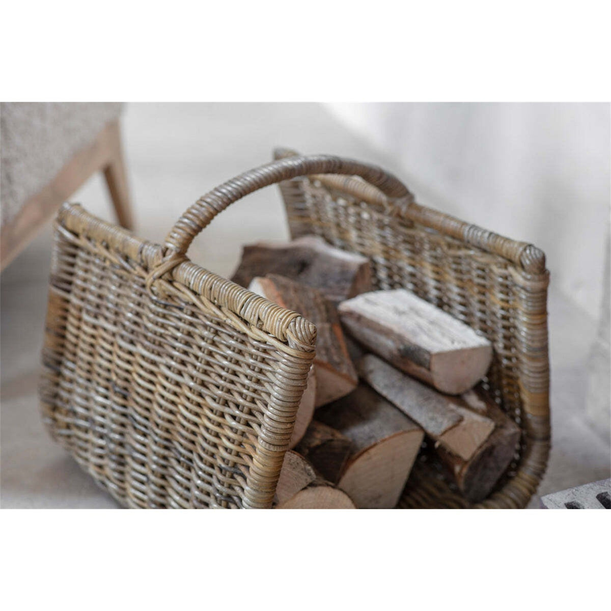 Sadra Rattan Log Basket - Natural