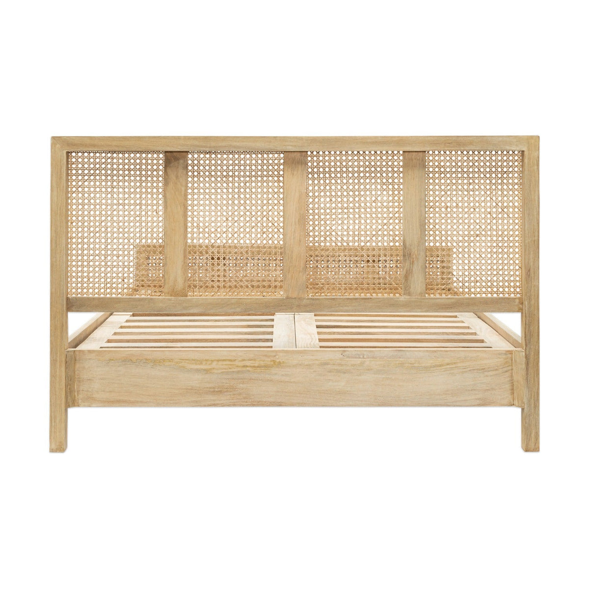 Saharsa King Cane & Mango Wood Bed Frame - Natural