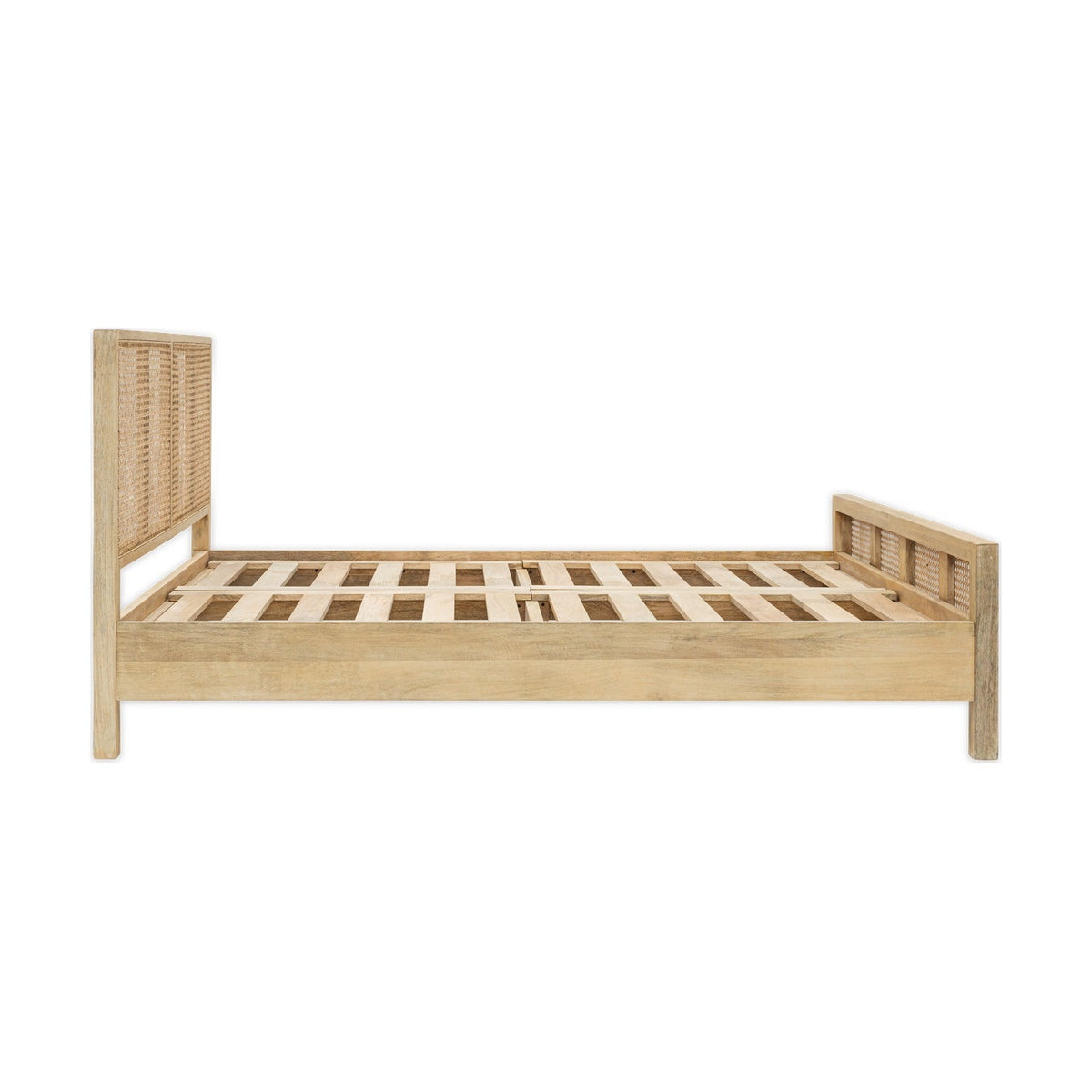 Saharsa King Cane & Mango Wood Bed Frame - Natural
