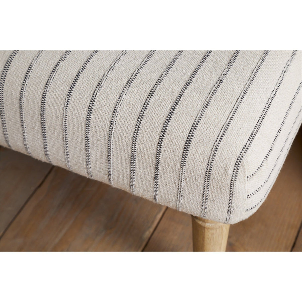 Sanja Stripe Upholstered Bench - Grey