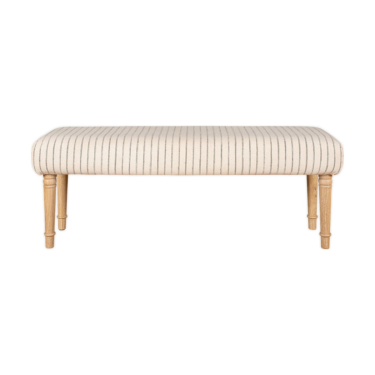 Sanja Stripe Upholstered Bench - Grey