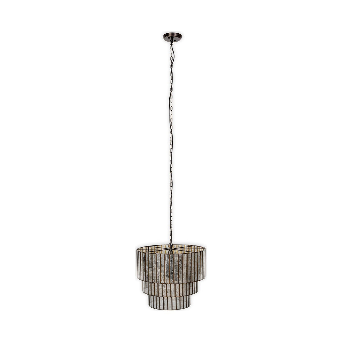 Shanaya Mottled Glass Chandelier - Antique Bronze