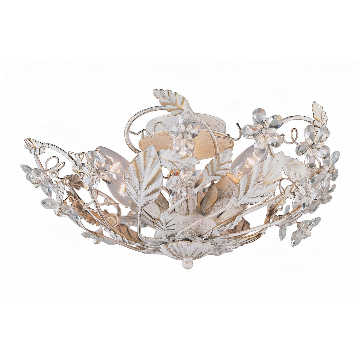 Fiora 3 Light Semi-Flush Ceiling Light - Antique White