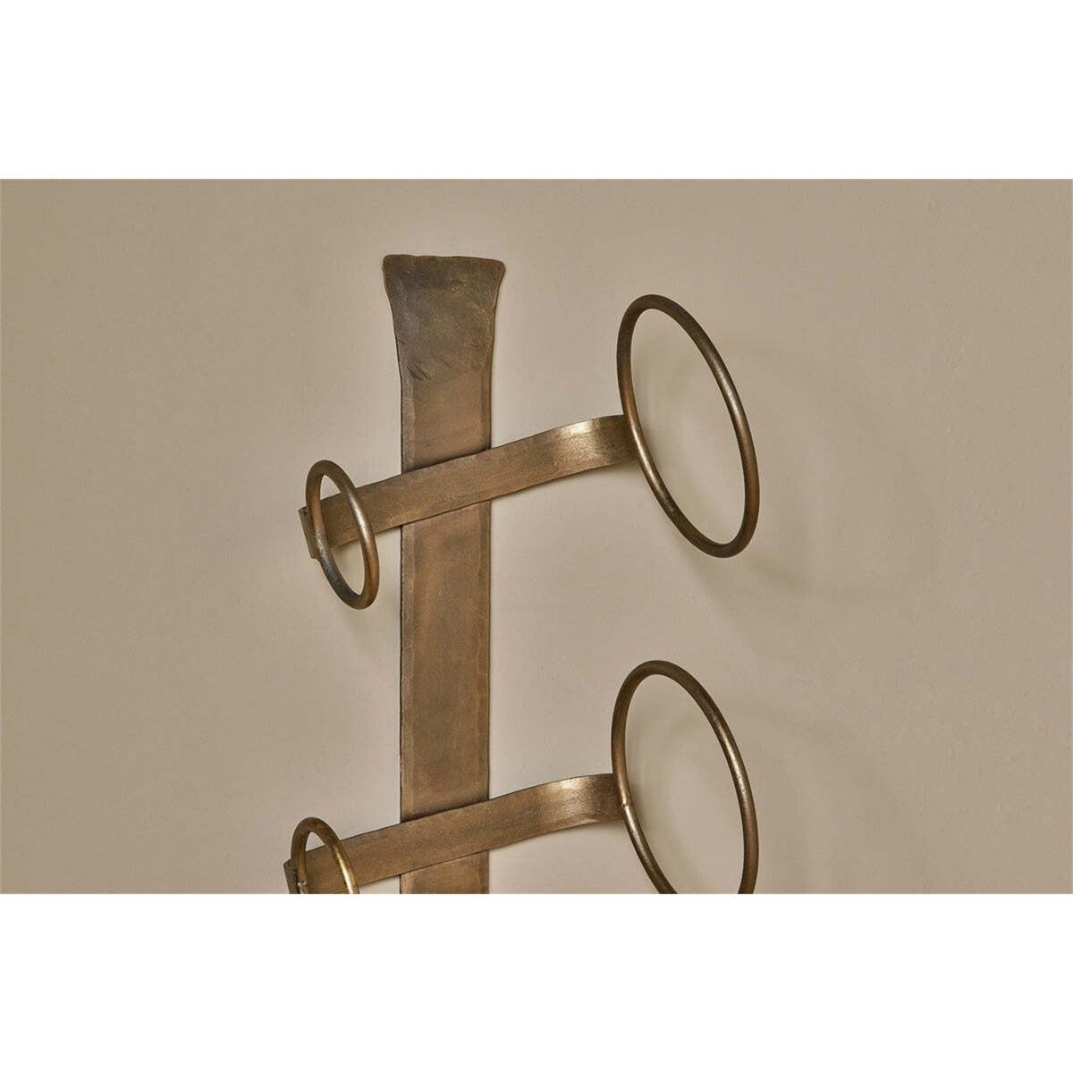 Shray Iron Wine Rack - Antique Brass
