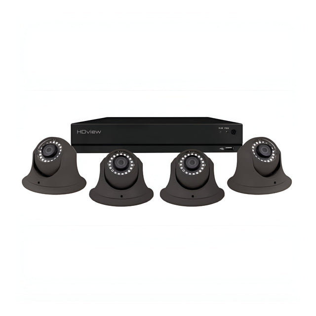 4 Channel 4MP 8TB 4 Dome Camera Kit - Grey