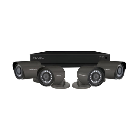 8 Channel 4MP 8TB 4 Bullet Camera Kit - Grey