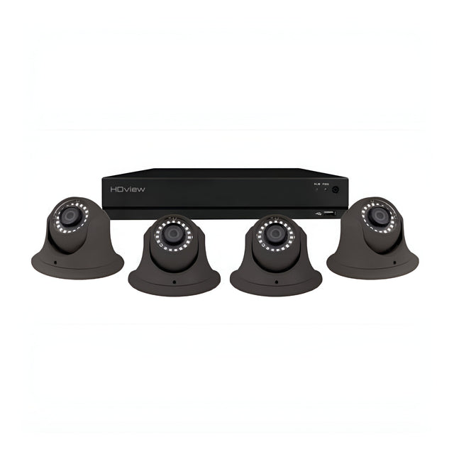 8 Channel 4MP 1TB 4 Dome Camera Kit - Grey