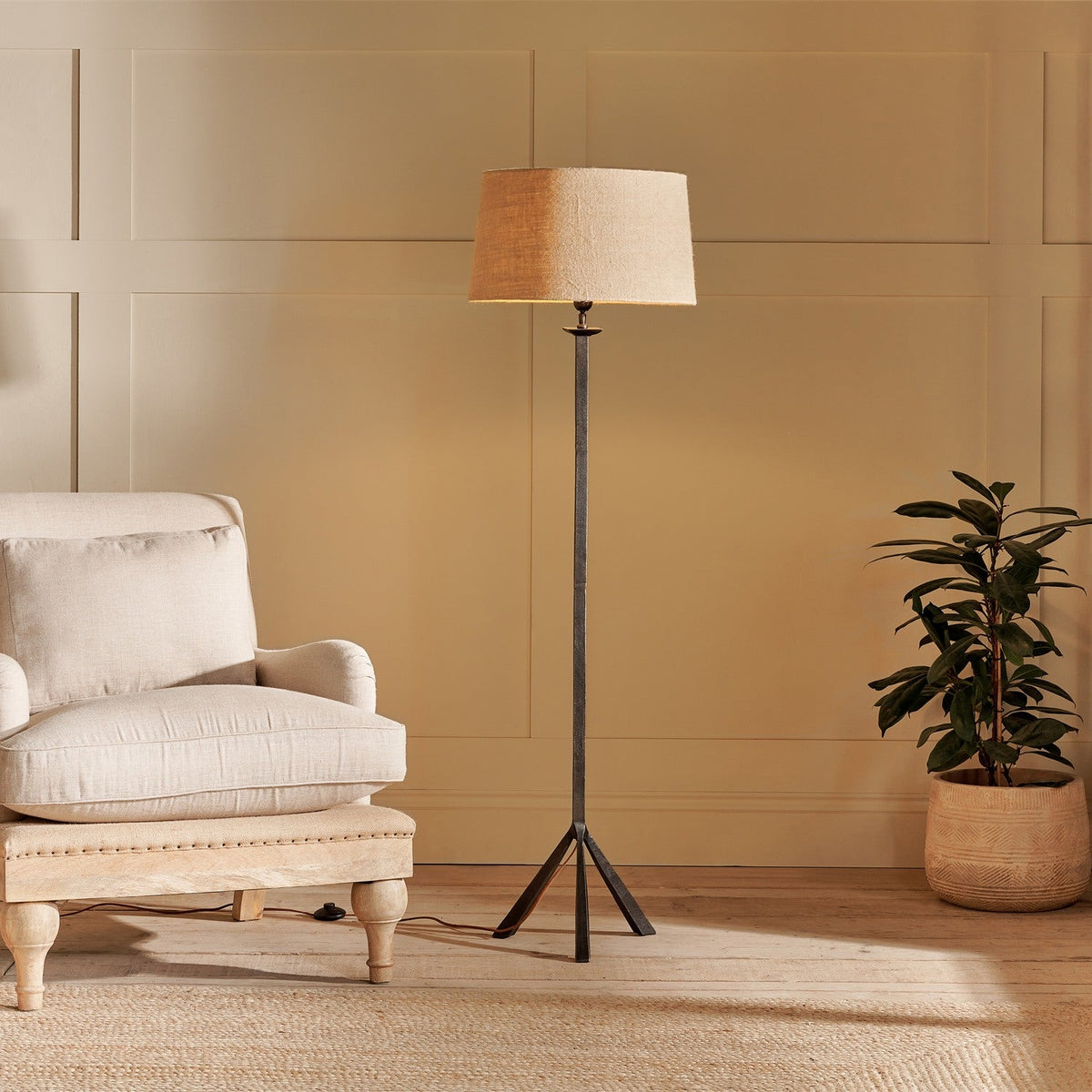 Sahhil Metal Tripod Floor Lamp Base - Antique Bronze