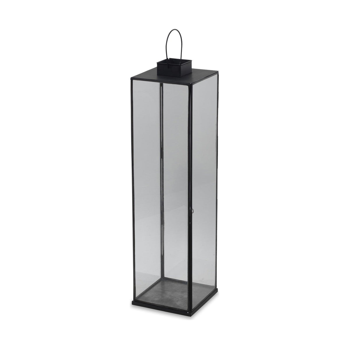 Sia Large Glass Lantern - Antique Black