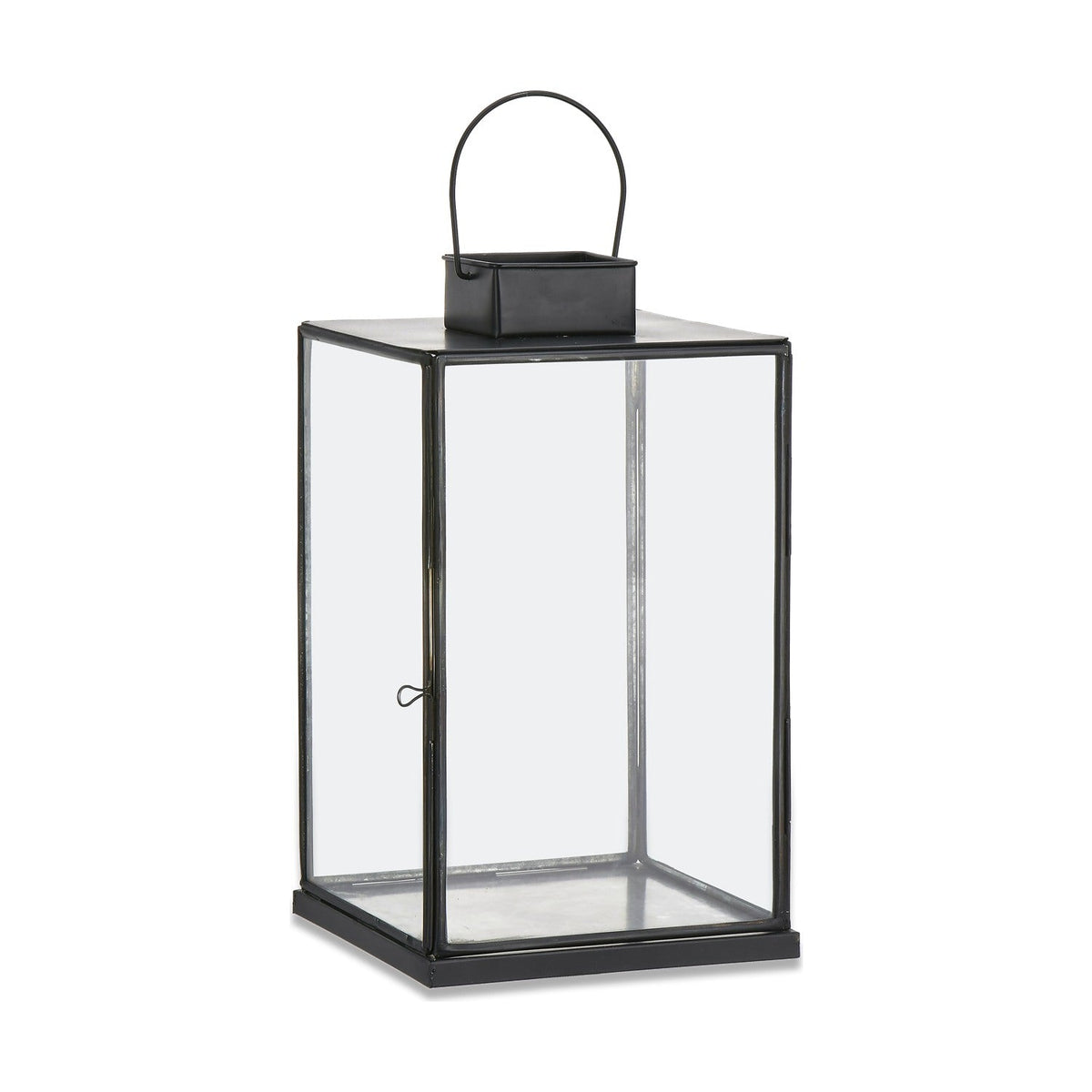 Sia Small Glass Lantern - Antique Black