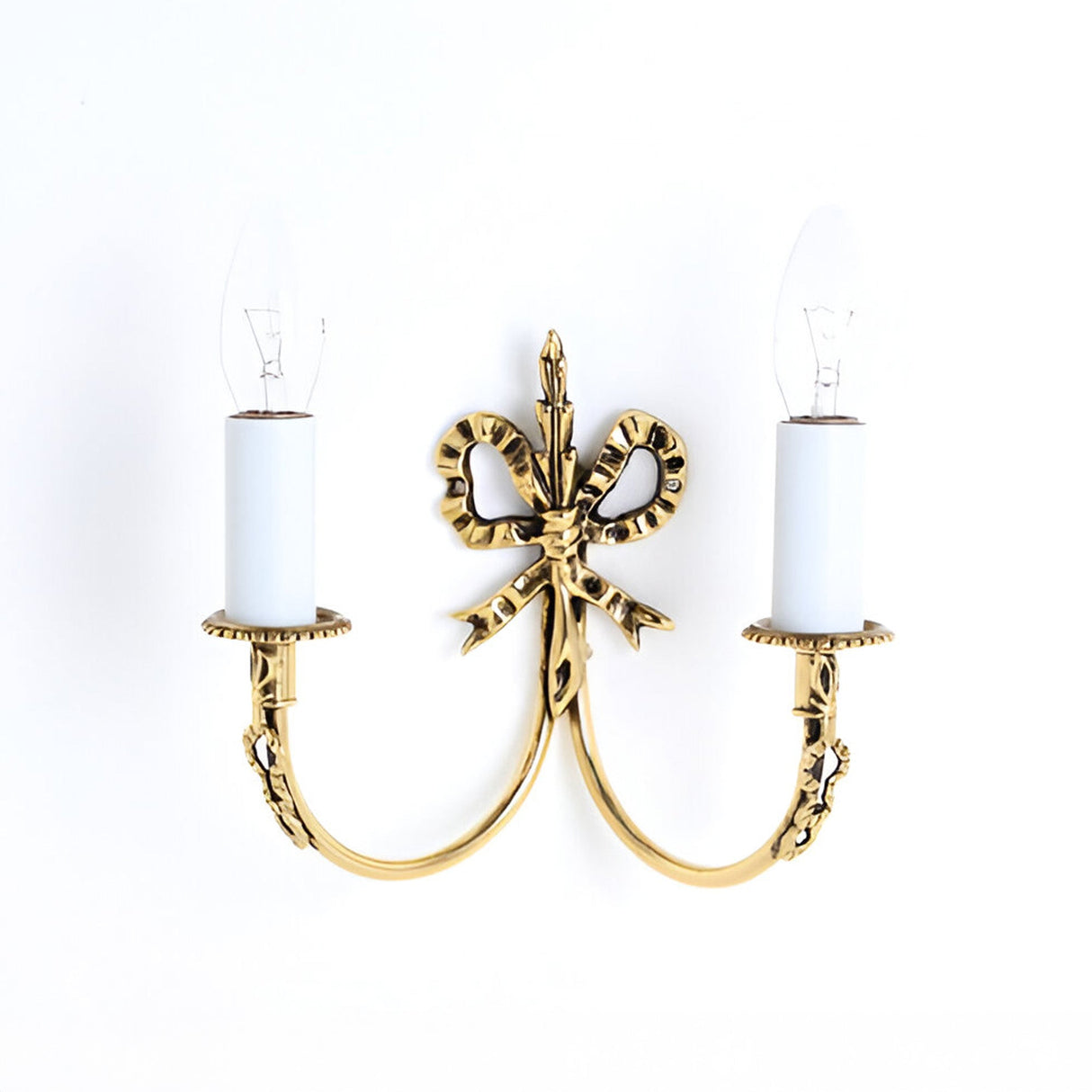 Ridmore 2 Light Solid Brass Bow-Tie Wall Light - Polished Brass