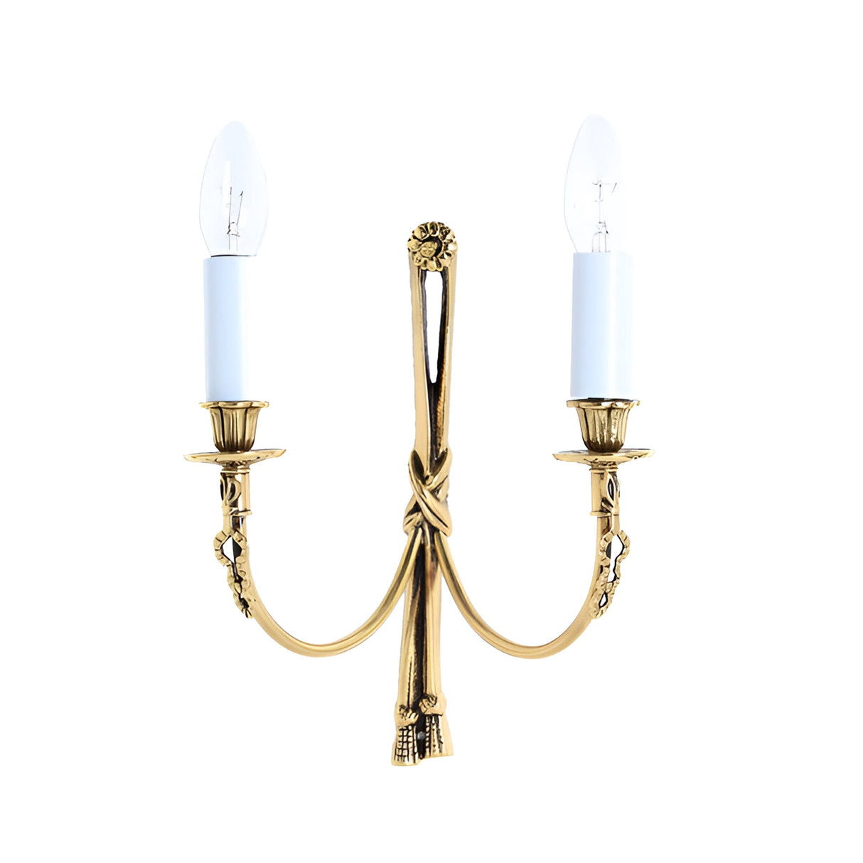 Ridmore 2 Light Large Solid Brass Tassel Wall Light - Polished Brass