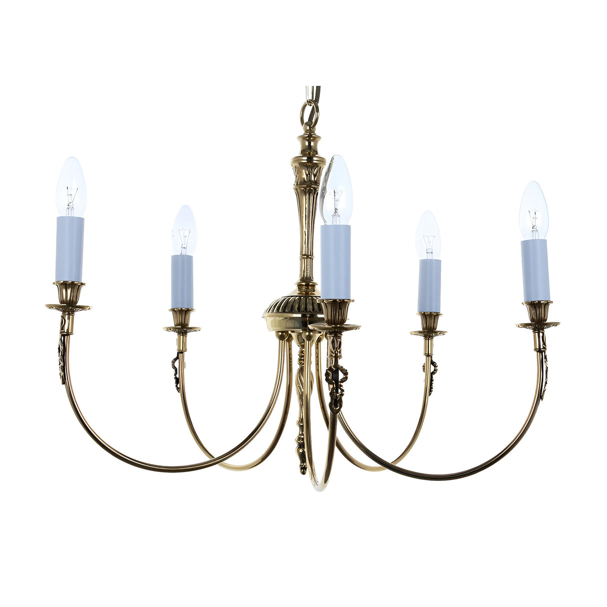 Ridmore 5 Light Large Solid Brass Chandelier - Polished Brass