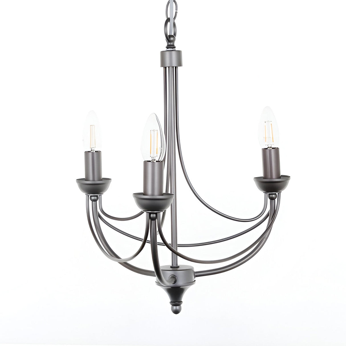 Norwell 3 Light Iron Chandelier - Brushed Nickel