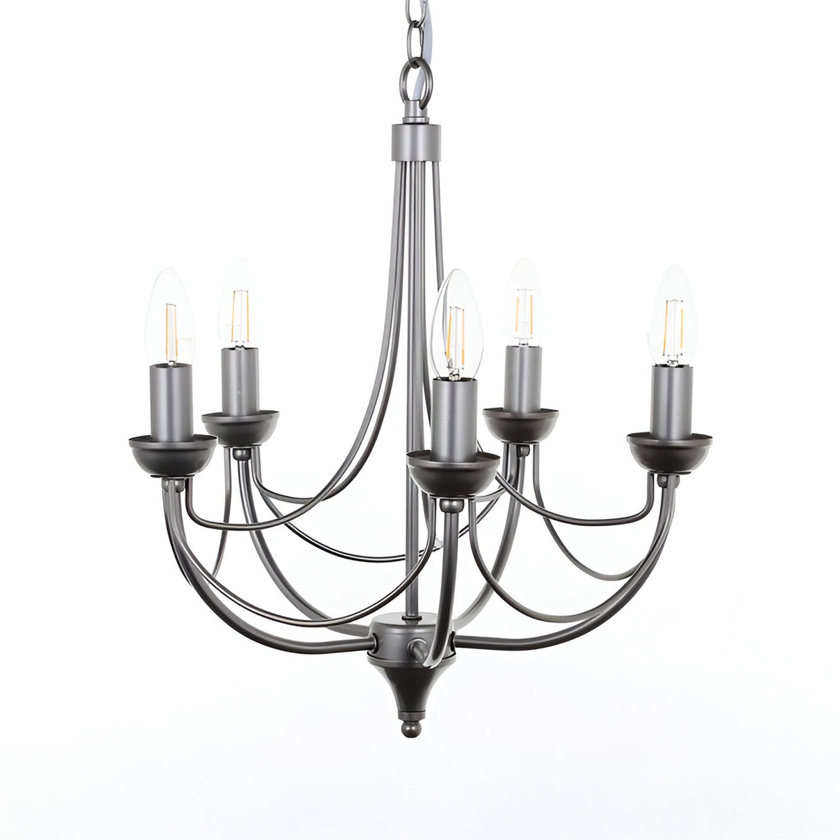 Norwell 5 Light Iron Chandelier - Brushed Nickel