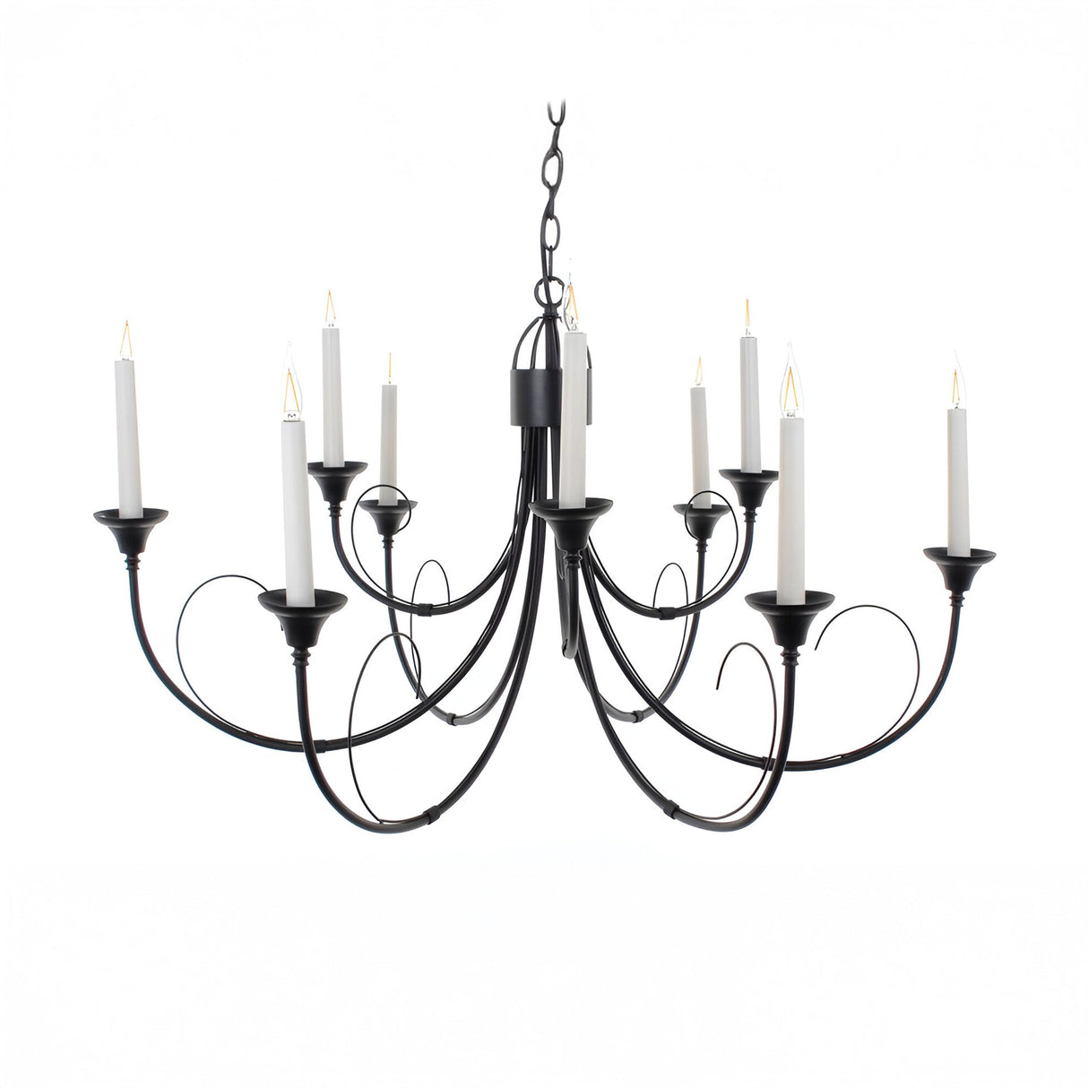 Clasera 9 Light Iron Chandelier - Matt Black