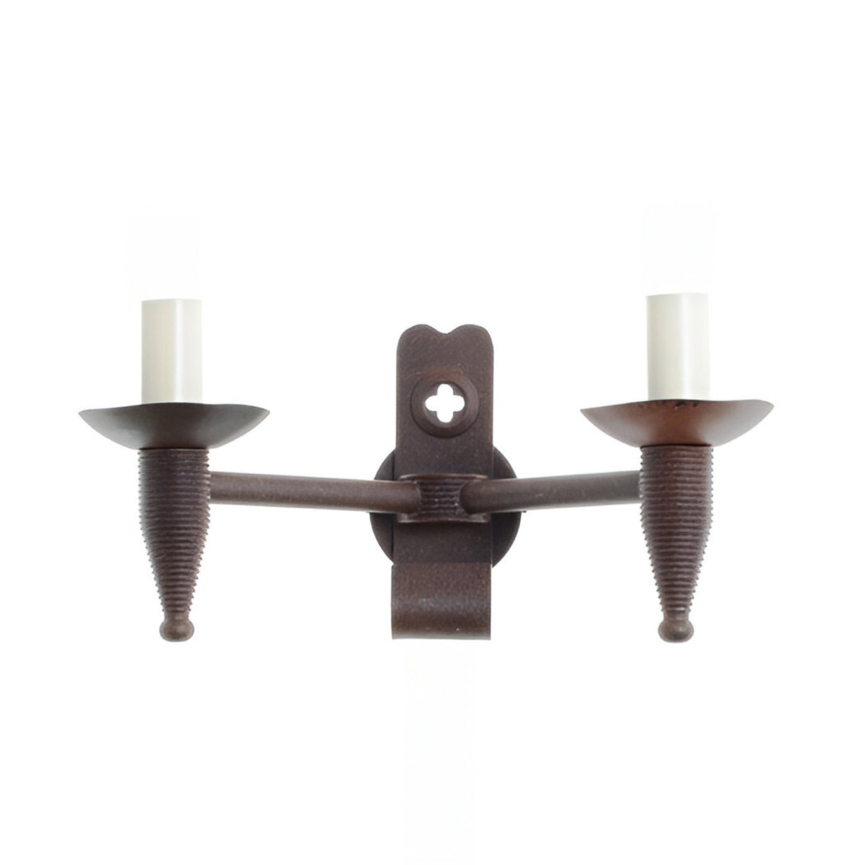 Brindle 2 Light Iron Wall Light - Aged Bronze