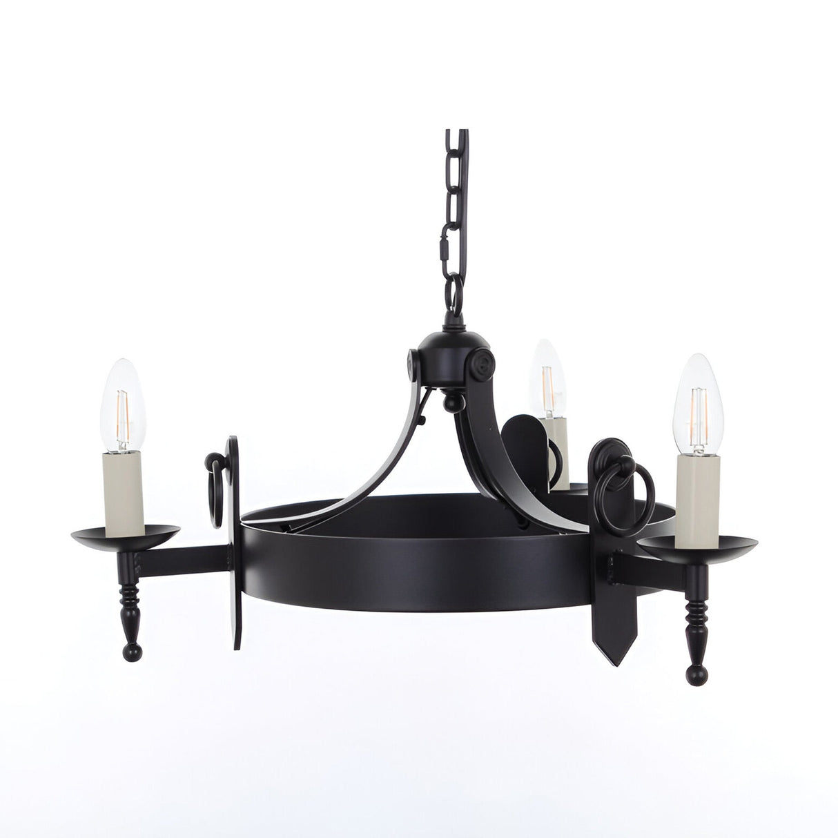 Mitralux 3 Light Iron Chandelier - Aged Bronze