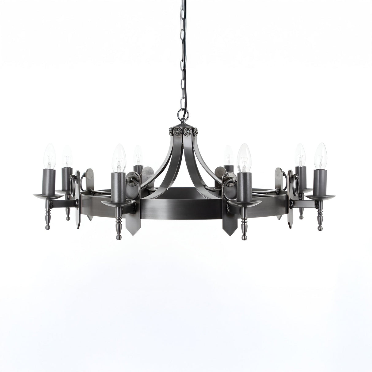 Mitralux 8 Light Iron Chandelier - Grey