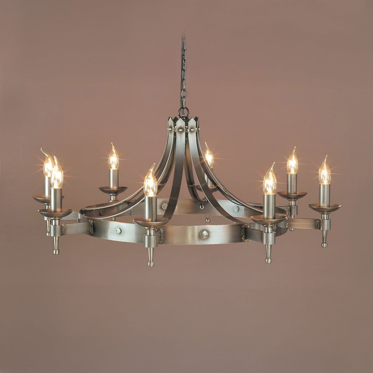Straven 8 Light Iron Chandelier - Grey
