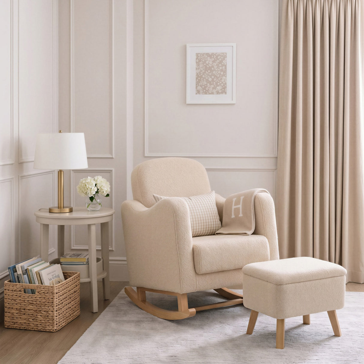 Soother Rocking Nursing Chair & Footstool Set - Oat