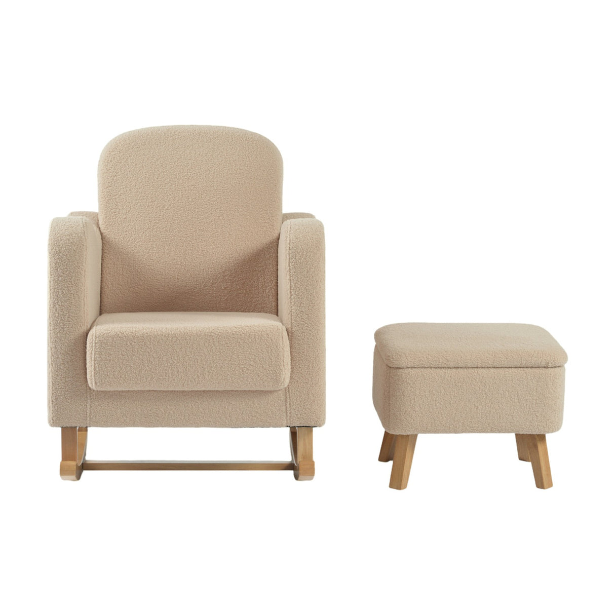 Soother Rocking Nursing Chair & Footstool Set - Oat