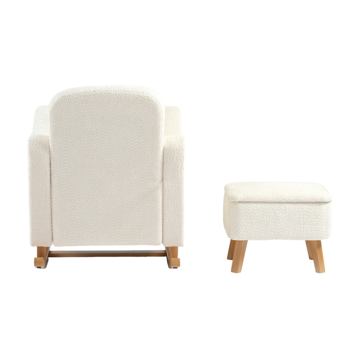 Soother Rocking Nursing Chair & Footstool Set - Off White