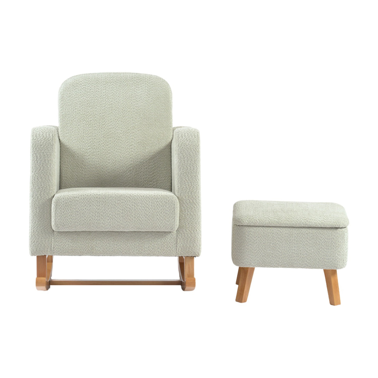 Soother Rocking Nursing Chair & Footstool Set - Sage