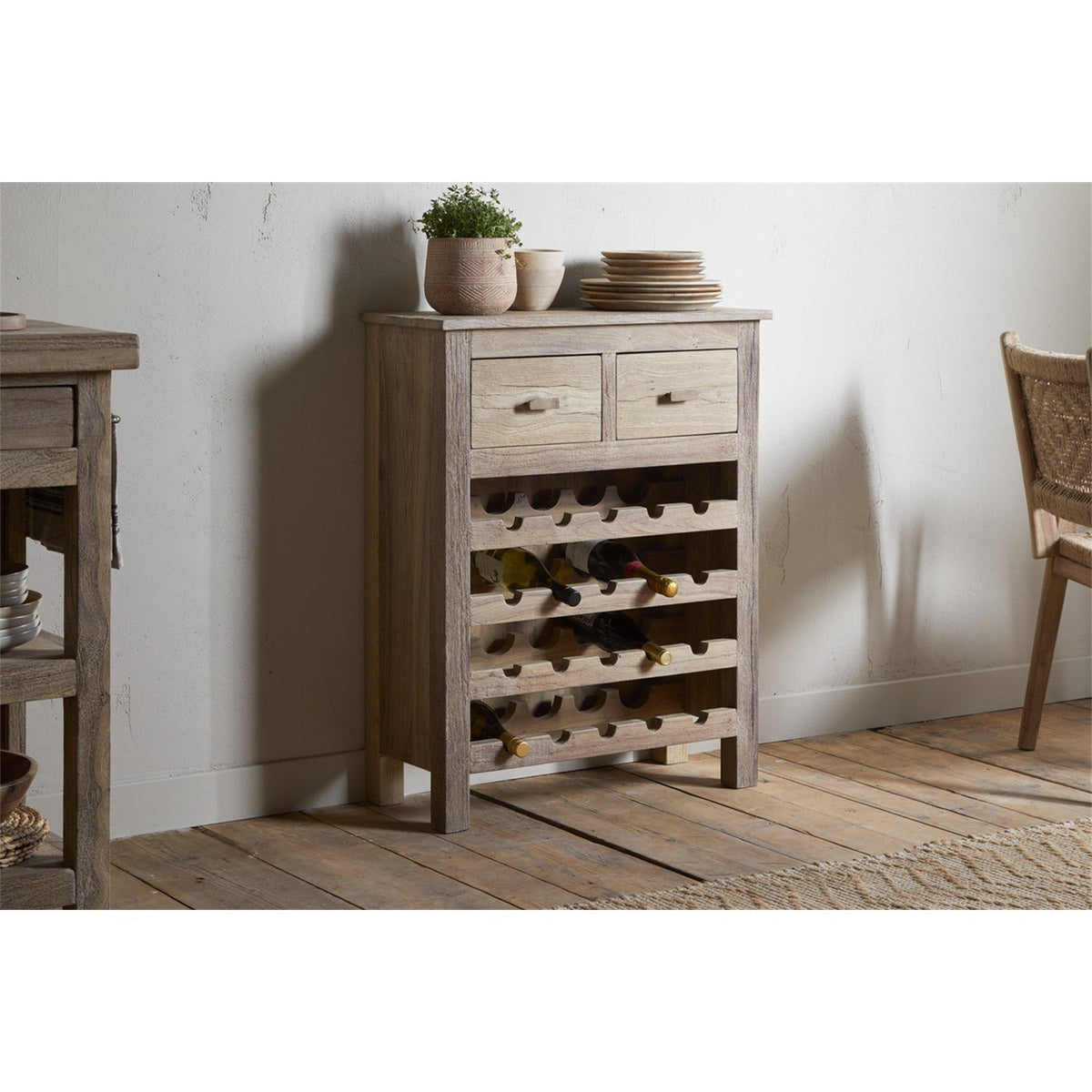 Shanthi Reclaimed Wood Wine Rack - Natural