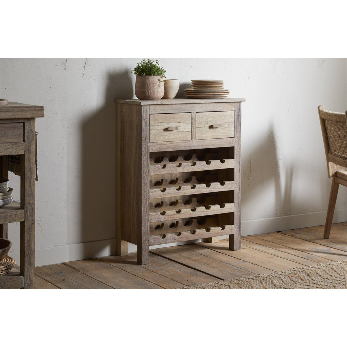 Shanthi Reclaimed Wood Wine Rack - Natural