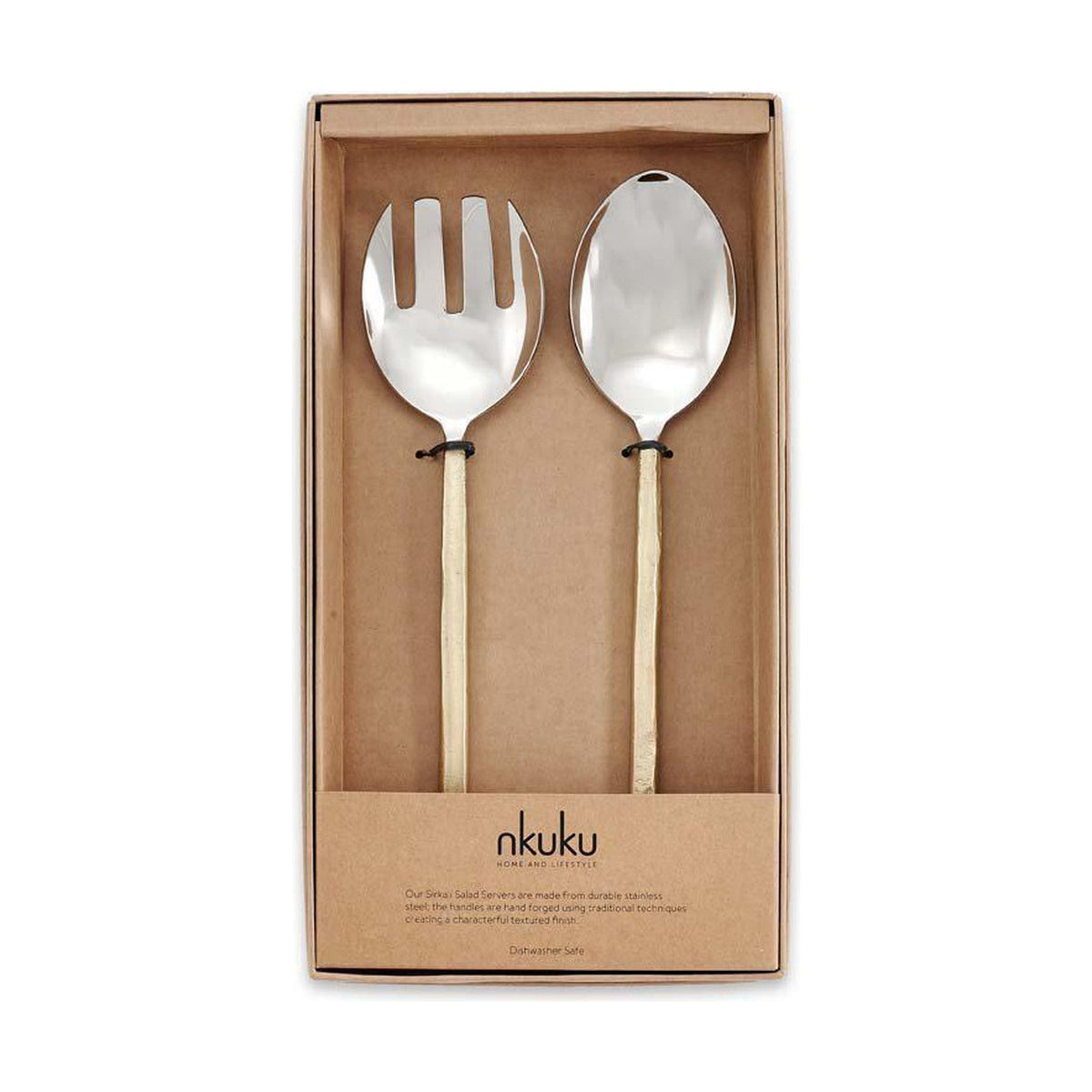 Sirkali Salad Servers - Brushed Gold - Set of 2