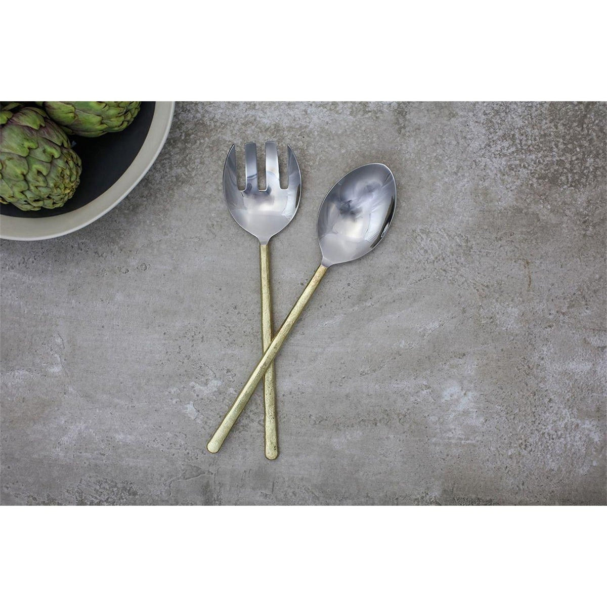 Sirkali Salad Servers - Brushed Gold - Set of 2