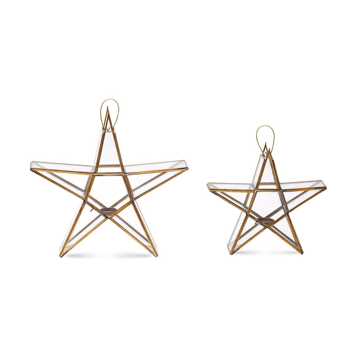 Sanwi Medium Star Christmas Candle Holder - Antique Brass