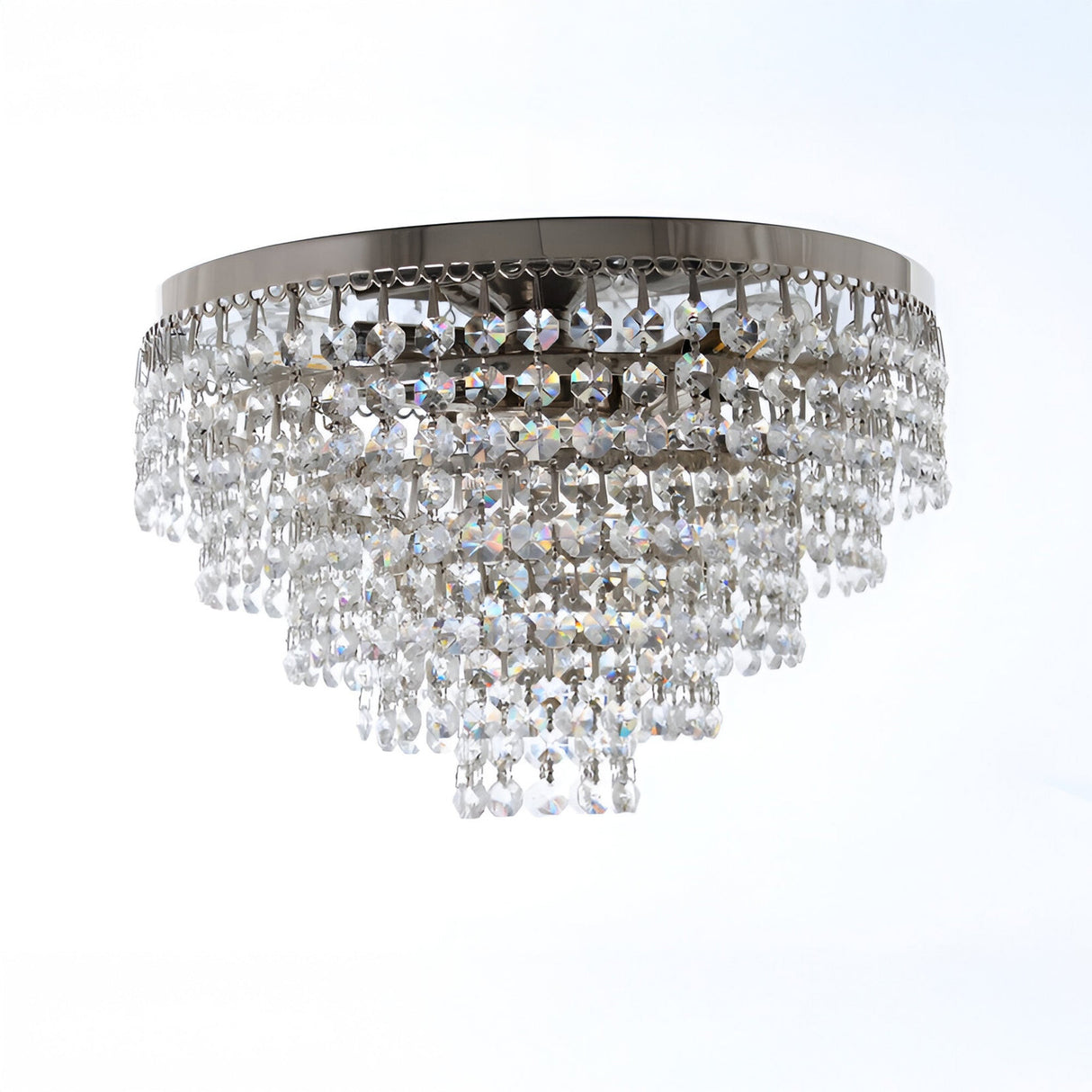Dorsen 3 Light Strass Lead Crystal Flush Light - Nickel