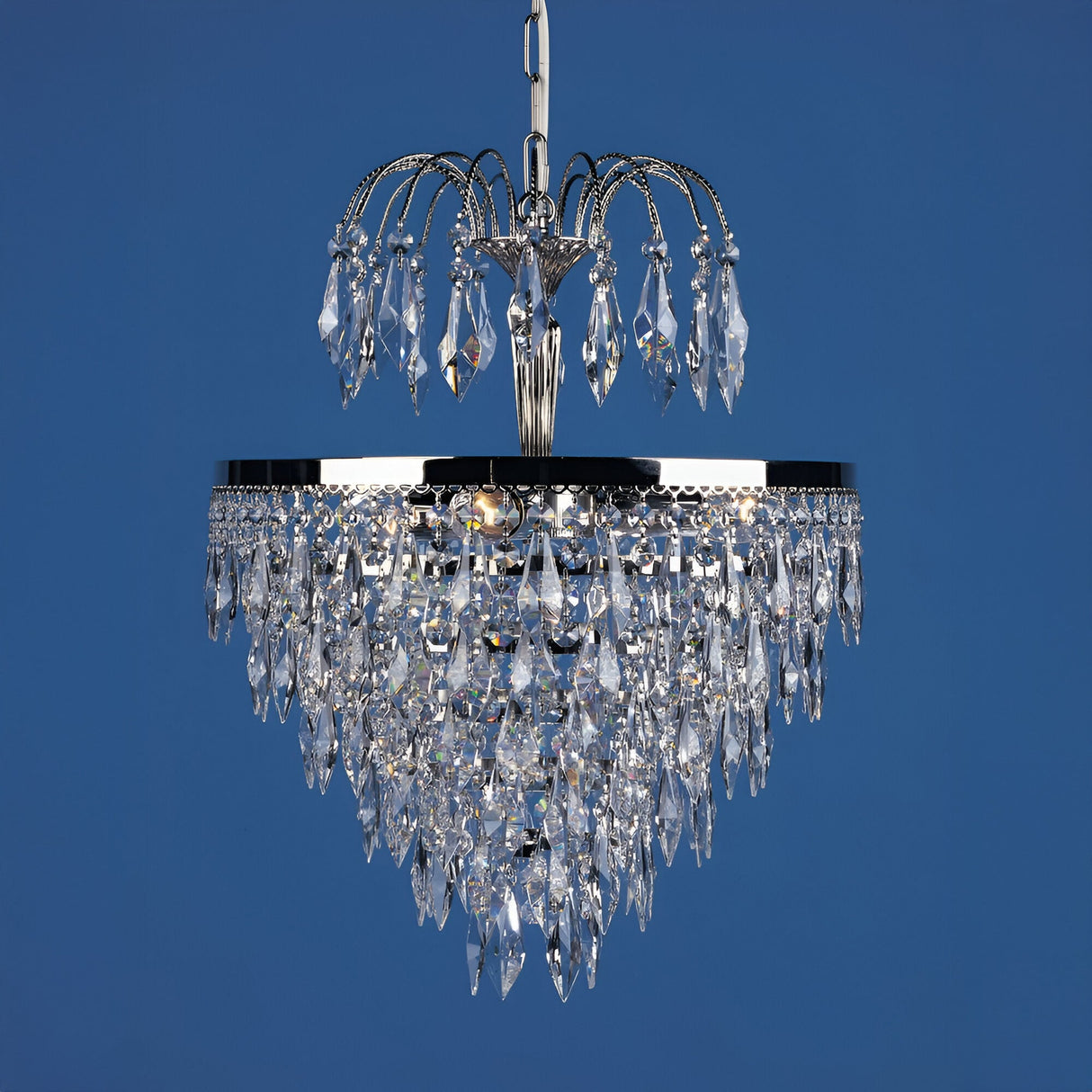 Dreston 3 Light Strass Lead Crystal Chandelier - Nickel