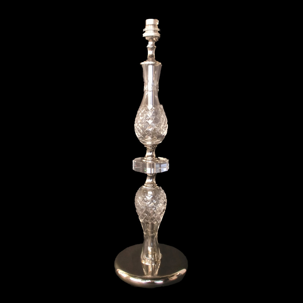 Bostin 1 Light Floral Carafe Crystal Table Lamp - Nickel
